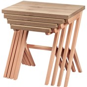 Resim Çapraz X 4'Lü Ceviz Kaplamalı Zigon Sehpa (519001911) 
