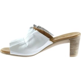 Resim Bueno Shoes Beyaz Deri Kadın Topuklu Terlik 