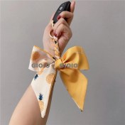 Resim Silver1 Gıoıo Yeni Ipek Eşarp Anahtarlık Kişiselleştirilmiş Inci Papyon Çanta Çekicilik Dokuma Anahtarlık (Yurt Dışından) 