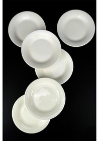 Resim Digithome İstanbul 6 Lı Porselen Pasta Ve Sunum Tabağı Seti 19 Cm Krem - Tl4036327 C320.003 