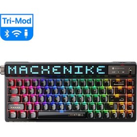 Resim Machenike KT68 Pro Tri-Mode Yellow Switch LCD RGB İngilizce Oyuncu Klavye 
