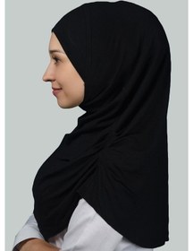 Resim Altobeh Hazır Türban Büzgülü Pileli Pratik Eşarp Tesettür Hijab - Namaz Örtüsü - Siyah 