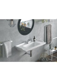 Resim Turkuaz Seramik Cerastyle Kapadokya 100x48 cm Etajerli Lavabo 
