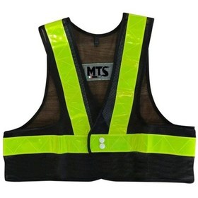 Resim Motosiklet Reflektörlü Yelek Örgülü Kumaş 3mm Reflektör Motor Yelek Neon 