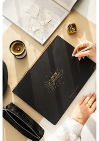 Resim 2026 Haftalık Spiralli Masaüstü Planlayıcı 24x34 Cm - Desk Planner Siyah Siyah 