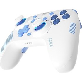 Resim Tongxida Onıkuma C1 Anahtarı Bluetooth / Kablolu Altı Eksenli Jiroskop Çift Motorlu Beyaz Oyun Denetleyicisi 