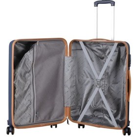 Resim Mçs Bavul Büyük Ve Orta 2li Set Kırılmaz Silikon Valiz V374 Laci/hardal Lacivert 