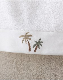Resim Madame Coco Palmy Nakışlı %100 Pamuk Yüz Havlusu - Beyaz - 50x76 Cm 8684427212400 Beyaz 