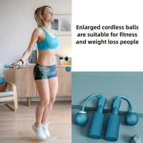 Resim 1 adet Çift Modlu Akıllı Sayım Atlama İpi - Kablosuz Çelik Tel, PVC Sap, Fitness ve Eğitim için Ayarlanabilir, Mavi, Atlama İpi Egzersizi 