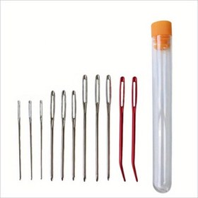 Resim 9 Parça Künt Uçlu ve Geniş Gözlü Nakış İğneleri, Kazak Örgü İçin 