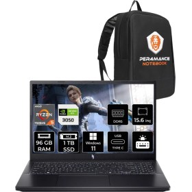 Resim Acer Nitro V 15 Amd Ryzen 5 7535HS 96GB 1tb SSD RTX3050/6GB 15.6" Fhd 144HzWindows 11 Pro Taşınabilir Bilgisayar & Per4 Çanta NHQPFEY002P378 