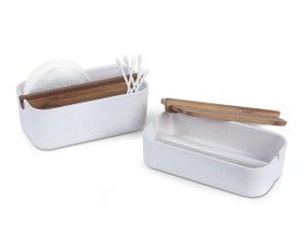 Resim Zen Pamuk Kutusu Bambu-Beyaz 