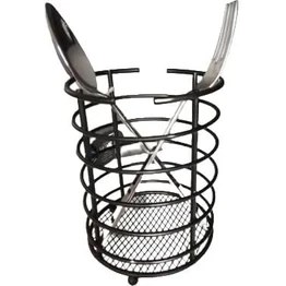 Resim Karokstore Siyah Metal Yuvarlak Kaşıklık 