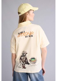 Resim Defacto Star Wars Oversıze Sırt Baskılı Tişört H0268ax26smer103 Ekru-er103 