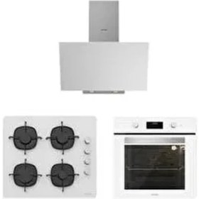 Resim Beyaz Cam Ankastre Set ( 3481 Flam - CS5335W02 - BO6502W02 ) 