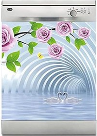 Resim Makinesi Sticker Kaplama Beyaz Eşya Kaplama Kuğu Güller 