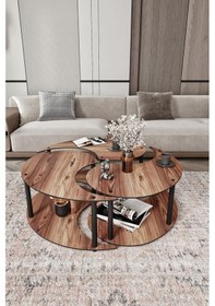 Resim Yin Yang Unıty Serenıty Orta Sehpa 3 Lü Madran Ceviz-90 Cm Ceviz 