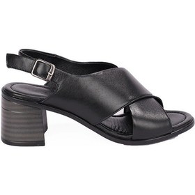 Resim Albini A-110112 Kadın Deri Sandalet Siyah 