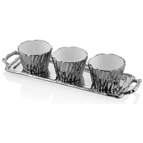 Resim Lamedor Unformed Sılver Tepsılı Cerezlık Setı 43x13,5x9 Cm 