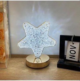 Resim Enashop 5V Şarjlı Kristal Yıldız Masa Lambası Akrilik Dokunmatik Ledli Altın 180 X 150 