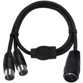 Resim JunsunMay MIDI 2 In 1 5 Pin Erkek - Dişi 2 Pin Çoklayıcı 