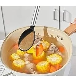 Resim Delixa "4’lü Silikon ve Paslanmaz Çelik Mutfak Seti – Isıya Dayanıklı Kepçe, Spatula, Kevgir ve Büyük Servi 