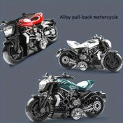 Resim 1 adet Eğlenceli büyük karın motosiklet oyuncak araba, simülasyon motosiklet modeli dekorasyonu, havalı modelleme, alaşım geri çekmeli motosiklet oyuncağı, esnek ön motosiklet oyuncağı, retro motosiklet modeli pasta süsü 
