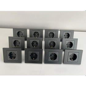 Resim Ovivo Topraklı Priz Çerçeve Dahil Füme 12 Adet F 9209 