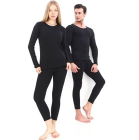 Resim Sauna Suit Unisex Kışlık Termal Içlik, Sıcak Tutan Pamuklu Yakmayan, Termal Takım, Termal Siyah Fanila Iclik Siyah 