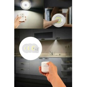 Resim Sekatech Uzaktan Kumandalı 3'lü Set Hero LED Kabin LED Mutfak Tezgah Banyo Dolap Aydınlatma Gece Lambası 