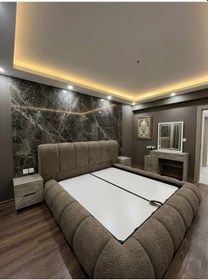 Resim Most Piatto Premium Bazalı Karyola Kahverengi Bukle Kumaş 180x200 Cm. Yatak İçindir Evinize Teslim 180 x 200 CM 