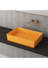 Resim Bocchi Vessel Lavabo Çanak 56 CM Parlak Mandalina Sarısı 1172-021 