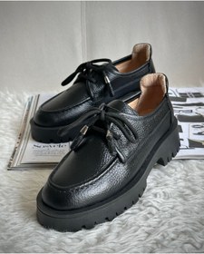 Resim TakıDolabı %100 Hakiki Deri Bağcıklı Siyah Kadın Makosen Ayakkabı – Rahat ve Şık Günlük Ayakkabı 