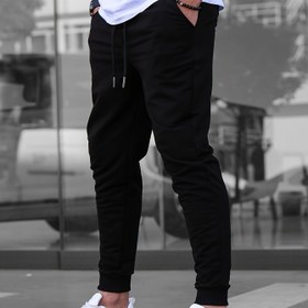 Resim Erkek Çapraz Cebi Jogger Pantolon - Hafif Solunabilir Polyester Örgü Kumaş, Az Esnek, Düz Renk, Gündelik Koşu Antrenman Pantolonu Bahar/Sonbahar/Kış, %90 Polyester %10 Elastan, Dar Uygun, 250gsm 
