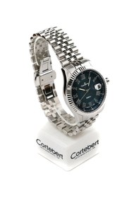 Resim İsviçre Cortebert Safir Cam Erkek Kol Saati Laci Gümüş 