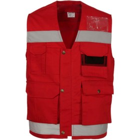 Resim Ssm Sesam Group 0388 Çok Cepli İkaz Fosforlu Reflektörlü Haritacı İşçi Yeleği 