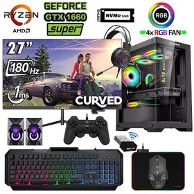 Resim Xaser Blood X150 R7-5700X 32 GB 1 TB M.2 SSD 6 GB GTX1660 27" Free Dos Masaüstü Oyuncu Bilgisayarı 