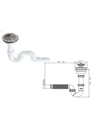 Resim Geylani Güçlü S Tekli Çöpmak Sifonu Ø32-50 Derin S Borulu Sifon 