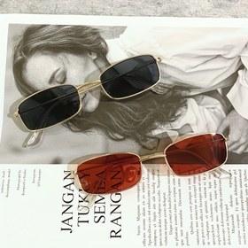 Resim Retro Hong Kong Tarzı Altın Kenarlı Kare ve Dikdörtgen Moda Gözlükler - Parti, Kutlama ve Günlük Kullanım İçin Unisex Şık Gözlükler - Hafif ve Dayanıklı Tasarım 