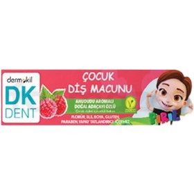 Resim DK Dent Vegan Pırıl Ahududu Aromalı Florürsüz Çocuk Diş Macunu 50 ml 