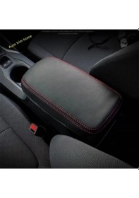 Resim Toyota Corolla Uyumlu 2019 Sonrası Kol Dayama Deri Kılıf Kırmızı 
