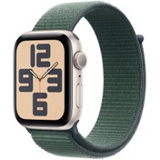 Resim Apple Watch SE GPS 40mm Yıldız Işığı Alüminyum Kasa + Göl Yeşili Spor Loop 