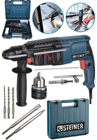 Resim STEİNER Germany Technology 3000 Watt 5 Joule Kırıcı Delici Hilti Darbeli Matkap + 1 Mandren + 5 Uç 