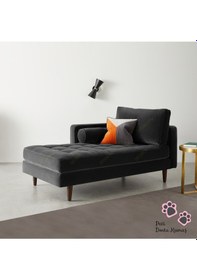 Resim Ürgüp Dinlenme Koltuğu Puf Josefin Koltuğu Kanepe - Sağ Kolçaklı Antrasit 