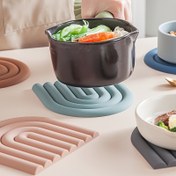 Resim 1 adet Silikon Isı Yalıtım Trivet Mat - Kaymaz, Dayanıklı, Isıya Dayanıklı, Sıcak Tencereler, Tavalar ve Kupalar için Şık Çok Amaçlı Kaşık Yatağı, Tezgah Temelleri|Modern Mutfak Matı|Kaymaz Trivet 