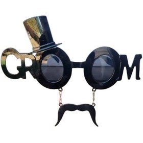 Resim Gözlük Bride-groom Damat Gözlüğü Groom Yazılı Bıyıklı Siyah Camlı Bekarlığa Veda Komik Parti Gözlüğü Diğer 