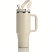 Resim 30 Ounce Sızdırmaz Yalıtımlı Kupa Kapağı ve Pipet - Kırılmaya Dayanıklı ve Dayanıklı, Bulaşık Makinesinde Yıkanabilir Yedek Spor Şişesi Kapağı. 