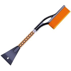 Resim Turuncu Araba Kar Ve Buz Kaldırıcı - Çok Fonksiyonlu, Çıkartılabilir, Fırça Ve Kalın Eva Saplı 