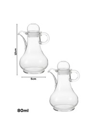 Resim Porsima Pbt-570 Kapaklı Akrilik 2 Li Yağlık Sirkelik Yağdanlık Seti 80ml Şefaf 