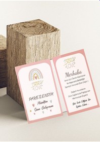 Resim Teşekkür Kartı 50 Adet Çift Yön 5x8 cm 